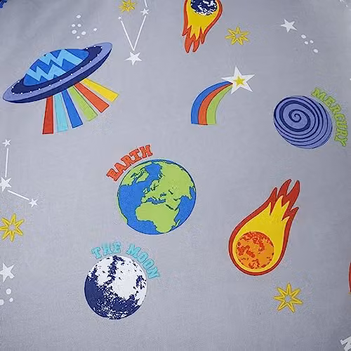Catherine Lansfield Lost In Space Grey Double Fitted Sheet W/D/H: 140 x 200 cm – 2
