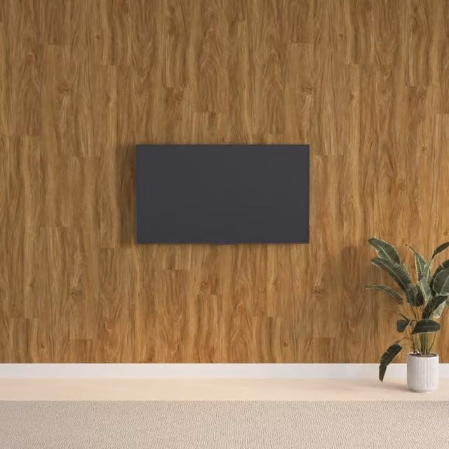 Berkfield Home Wood Look Brown PVC Wall Panels, Length: 206 cm