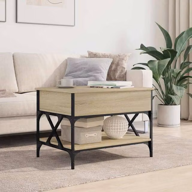 Berkfield Home Sonoma Oak Coffee Table in Light Brown, W/D/H: 70 x 50 x 50 cm – 1