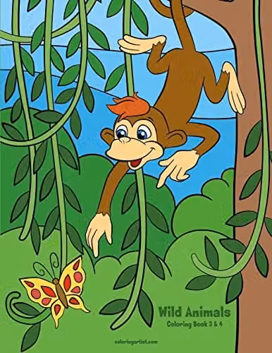 Wild Animals Coloring Book 3 & 4 by Createspace, Multicolour, 27.94 x 21.59 cm