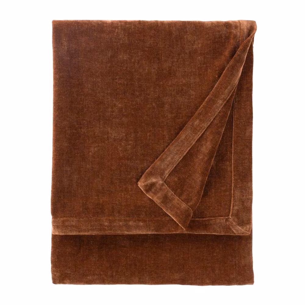 Yard Heavy Chenille Velvet Throw in Beige or Brown, W: 150 cm x D: 200 cm – 2
