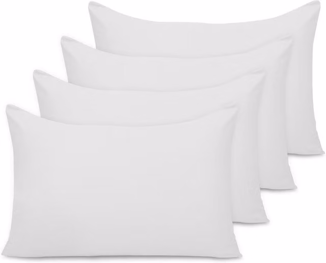 Grace Pack of 4 White Microfibre Pillow Cases with Envelope Closure