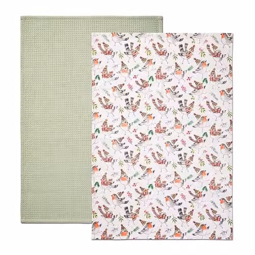 Mikasa TipperleyHill White Cotton Tea Towels, Set of 2 – 1