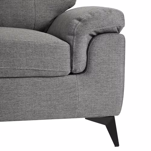 Home Detail Dylan 3-Seater Sofa in Grey Fabric with Sleeping Function and Removable Covers, W/D/H: 212 x 84 x 89 cm – 4