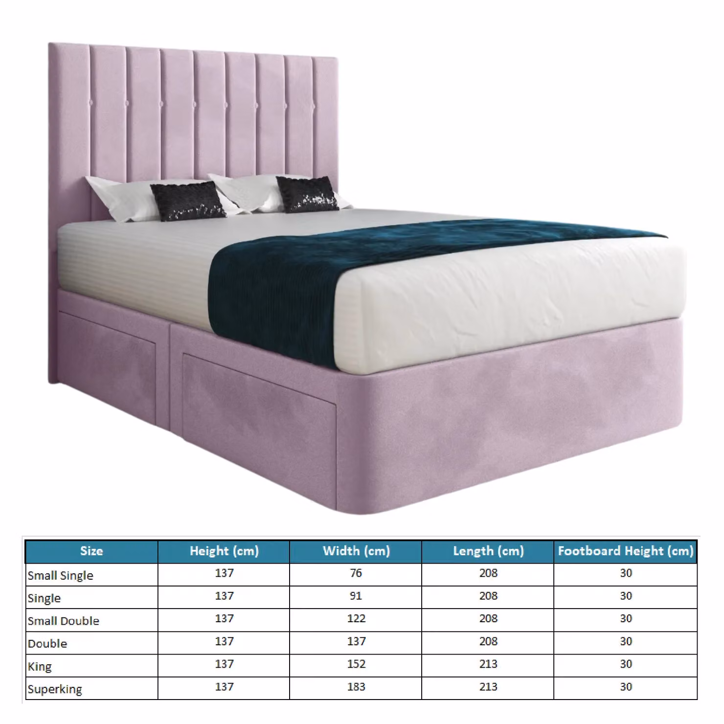 Casani KDMD Enrico Modern Upholstered Velvet Designer Bed Frame in Pink, W/D/H: 120 x 200 x 137 cm – 5