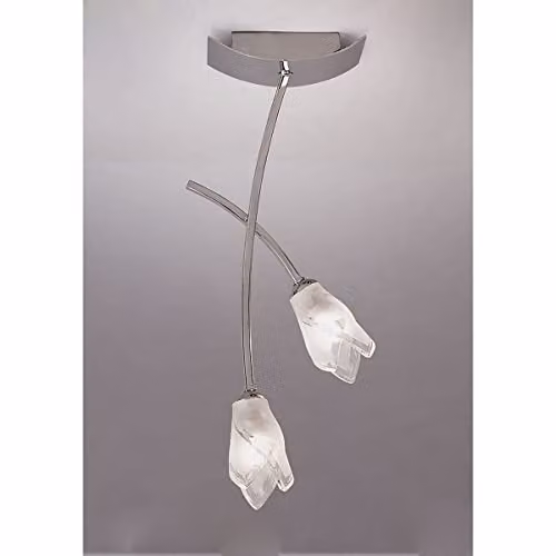 Netlighting Pietra 2 Light G9 Ceiling Lamp in Polished Chrome and Grey – 2