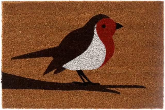 Orsina Robin Round Doormat in Beige, Diameter: 100 cm – 1