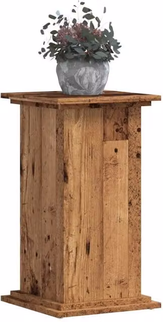 Berkfield Home Rustic Plant Stand in Brown Engineered Wood, W/D/H: 33 x 33 x 60 cm – 1