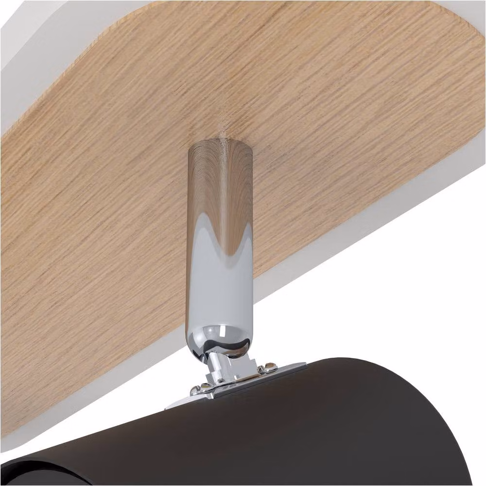 Loops Modern Triple LED Ceiling Spotlight in Black and Brown with Adjustable Metal Lamps with Bulbs Included – 3