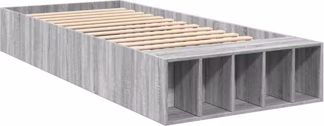 Berkfield Home Modern Sonoma Single Bed Frame in Grey, W/D/H: 90 x 190 x 30 cm – 1