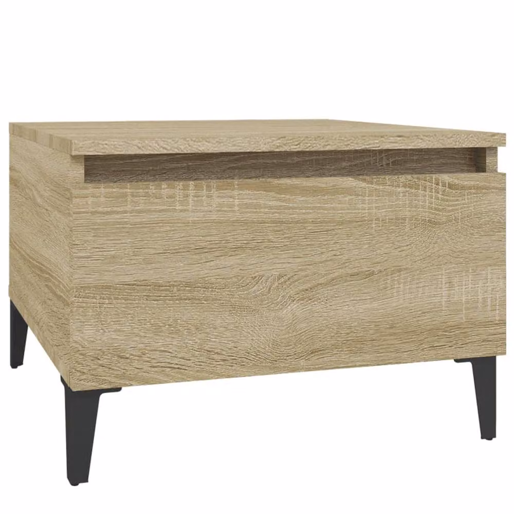 Berkfield Home Sonoma Oak Side Table in Brown, W: 50 cm, D: 46 cm, H: 35 cm – 2