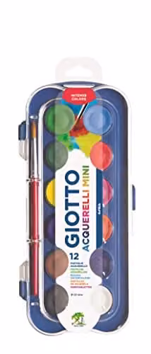 GIOTTO Watercolour Set with 12 Blocks in Assorted Colours