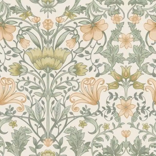 Holden Decor Art Nouveau Floral Botanical Wallpaper in Grey and Multicolour