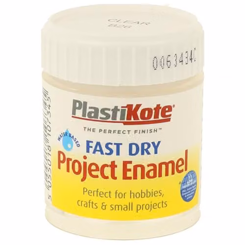 Plastikote Quick Drying Clear Water Based Enamel Paint, 59 ml