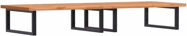 Berkfield Home Wall Mounted Basin Shelf in Brown Steel and Solid Beech Wood