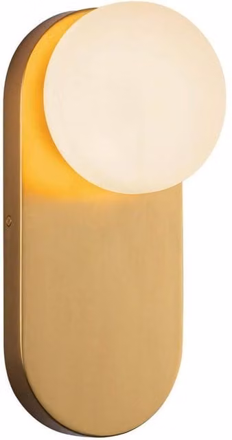 Netlighting Ariel Wall Light in Brushed Gold and White Glass – 1