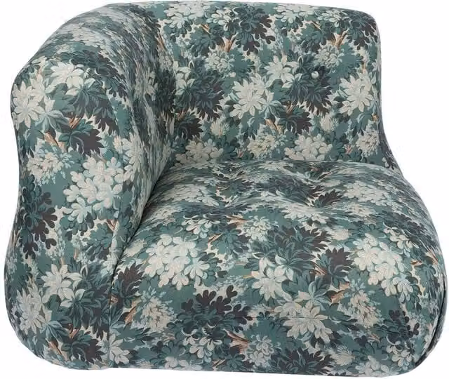 House of Hackney Jacquard Castle Corner Chair in Blue and Green Floral Fabric