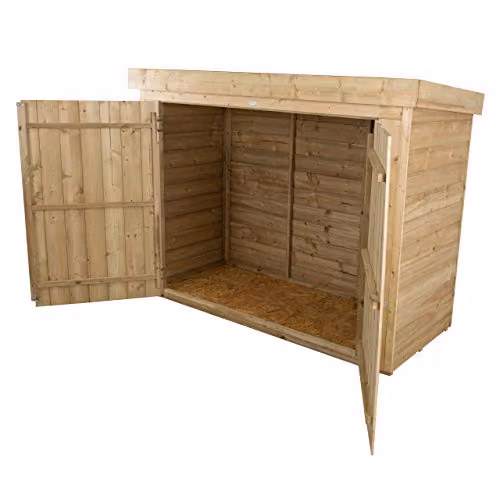Forest Garden Rustic Pent Outdoor Storage Store with Double Doors, Brown – 2