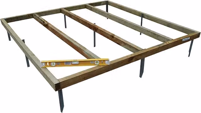 Forest Brown Metal Spike Shed Base for Overlap Sheds