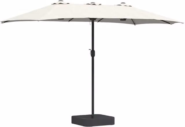 Berkfield Home Folding Garden Parasol in Sand, W/D/H: 385 x 209 x 244 cm – 1