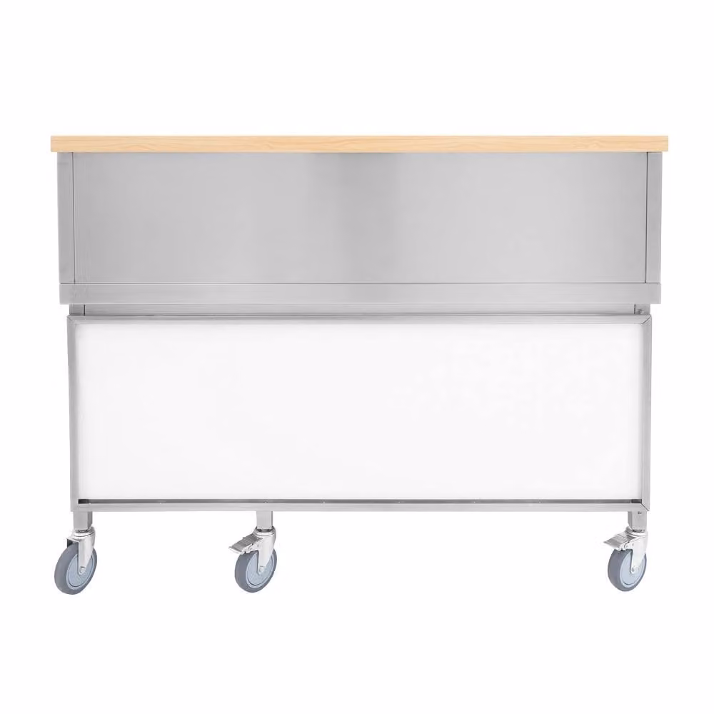 Monstershop Mobile Cocktail Bar Station and Ice Cart in Silver – 2
