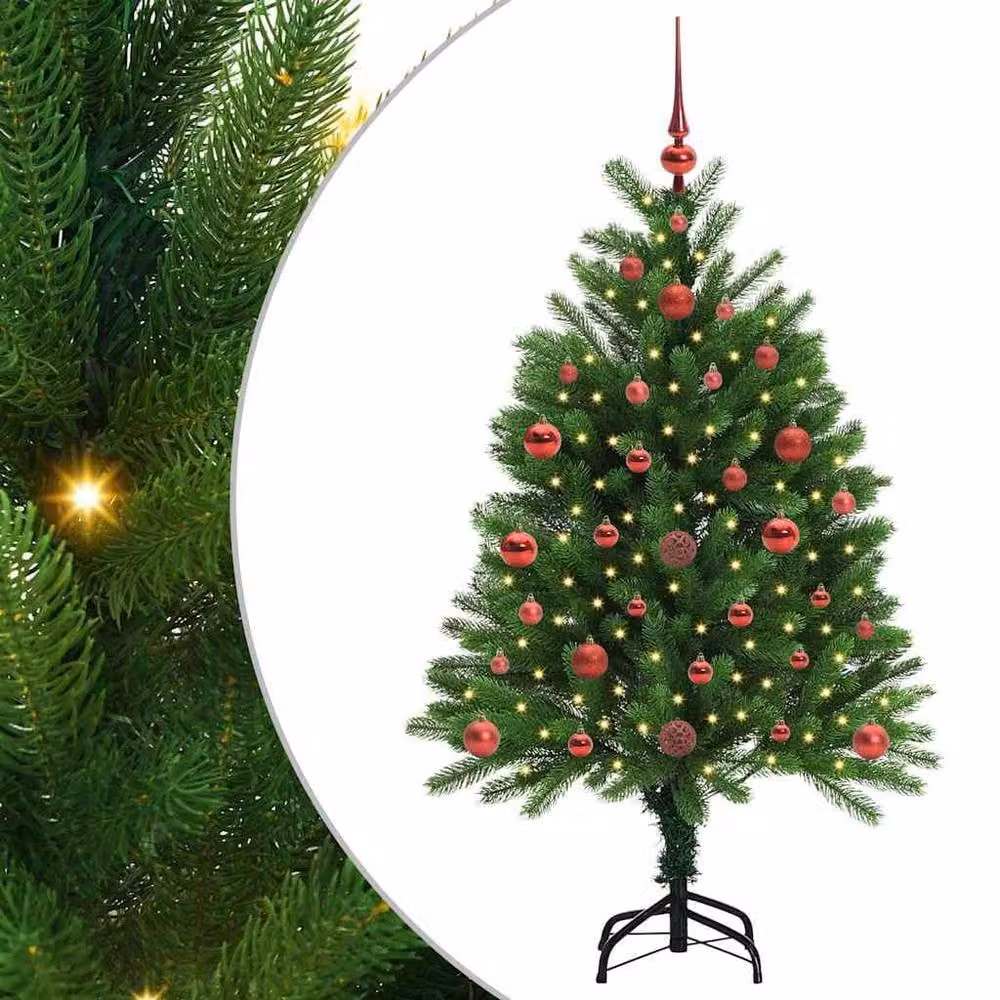 Berkfield Home Realistic Green Tabletop Christmas Tree with 150 LEDs and Stand, Height: 120 cm – 3