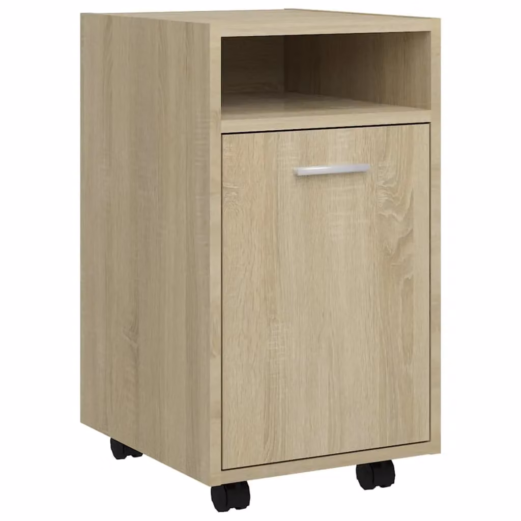 Berkfield Home Sonoma Oak Side Cabinet with Wheels in Brown, W/D/H: 33 x 38 x 60 cm – 2