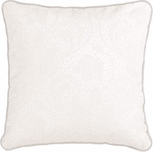 1951 Ashleigh White Floral Square Jacquard Cushion W/D/H: 40 x 40 x 40 cm