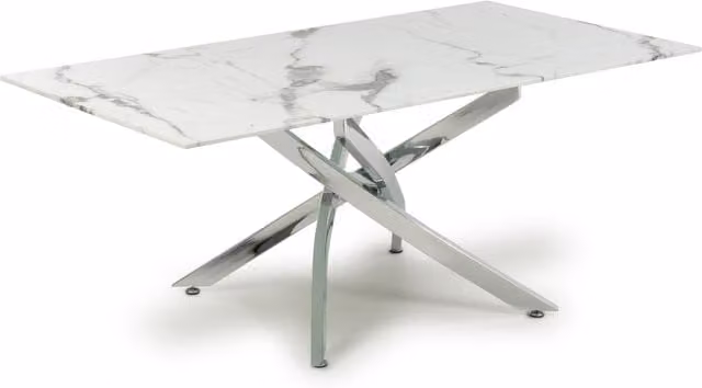 Shankar Astoria White Coffee Table with Tempered Glass and Metal Frame