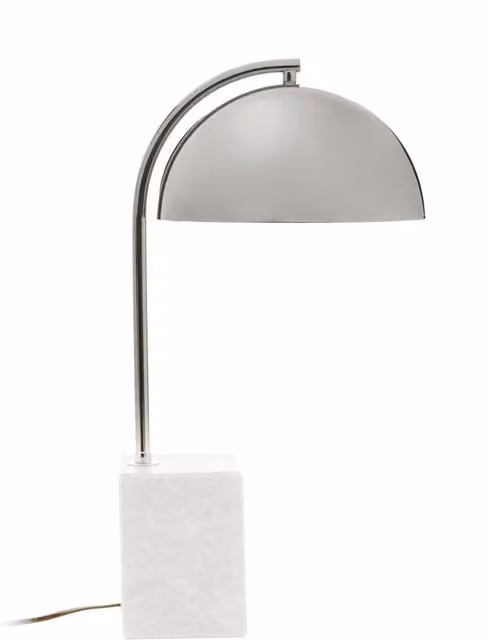 Fifty Five South Orsina Modern Table Lamp with Chrome Dome Shade and Grey Marble Base – 1