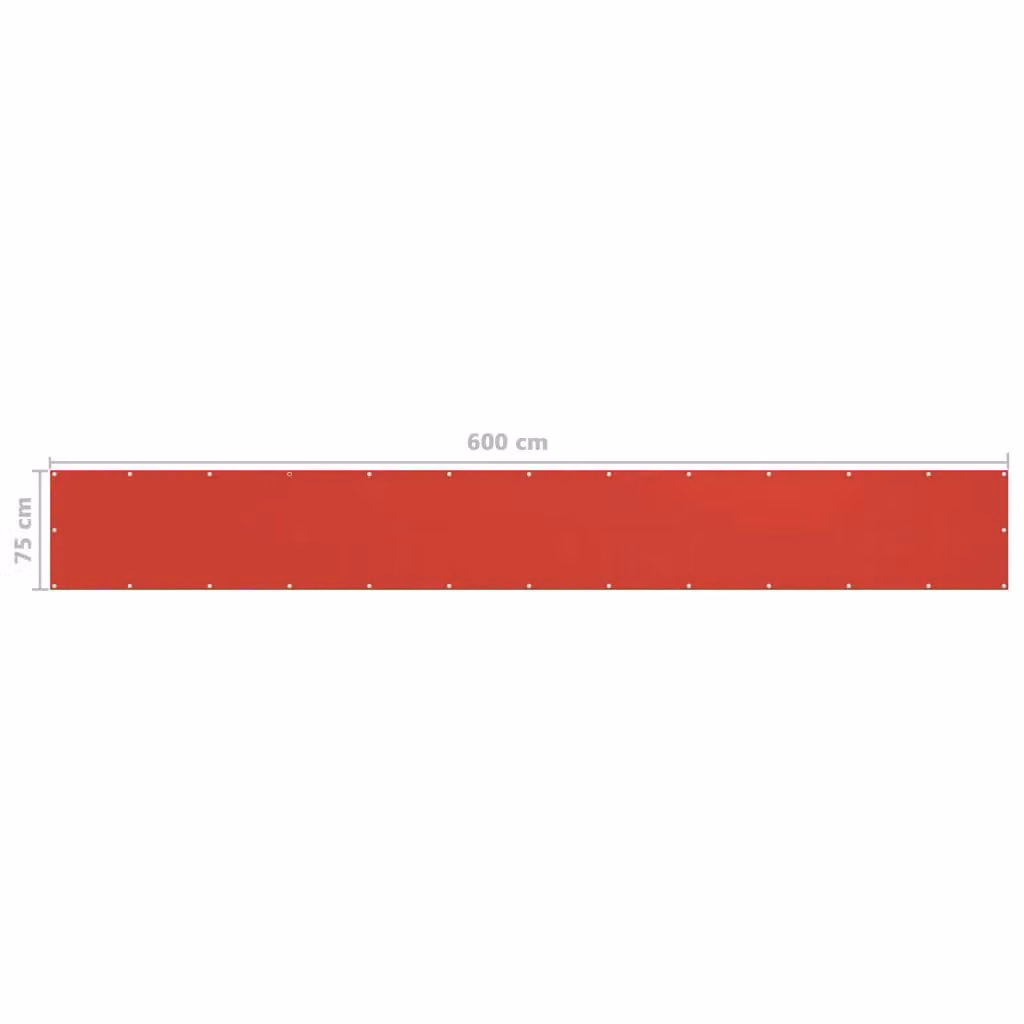 Berkfield Home Red Balcony Screen HDPE W: 75 cm, L: 600 cm – 2