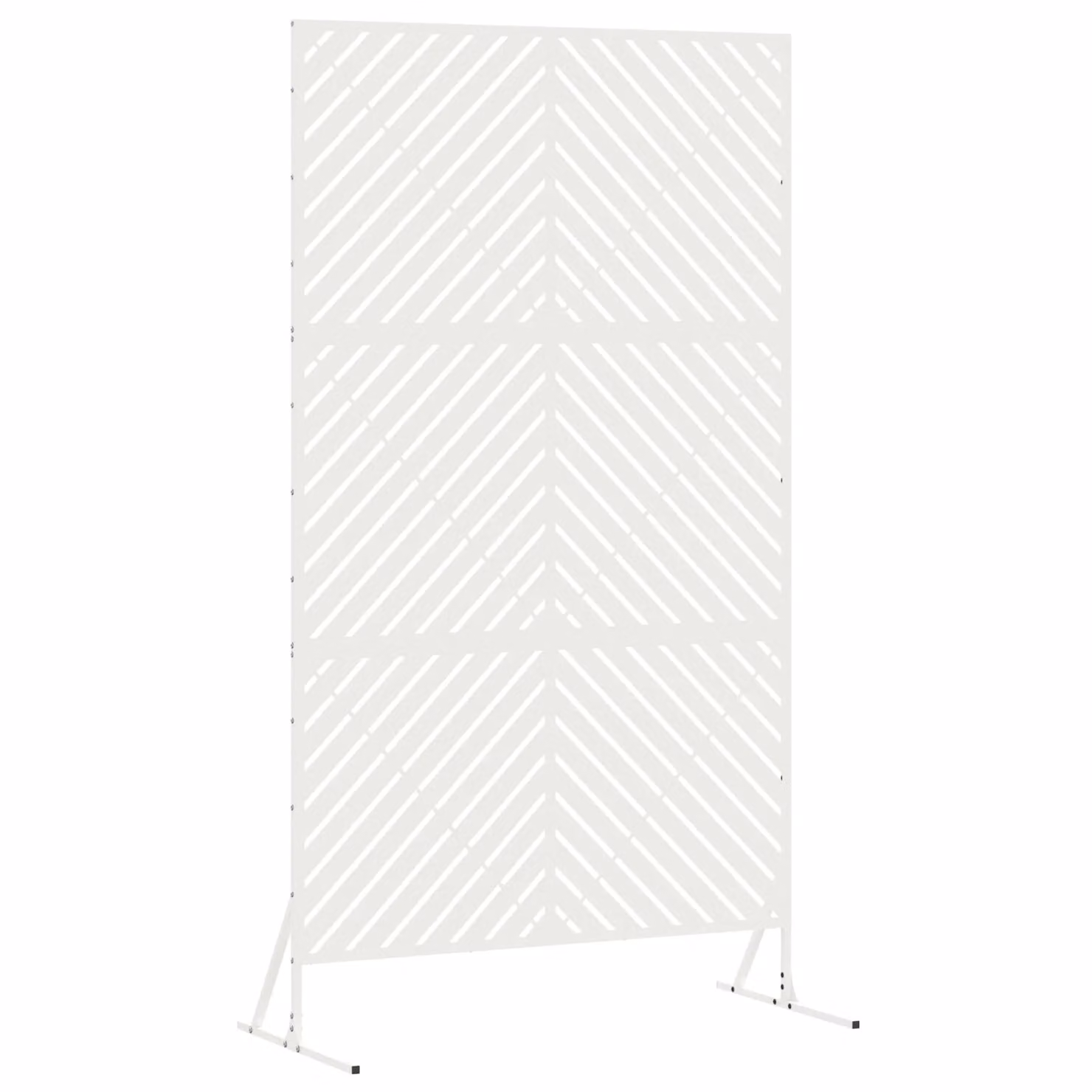 Berkfield Home White Steel Privacy Screen W: 100 cm, D: 50 cm, H: 180 cm – 2