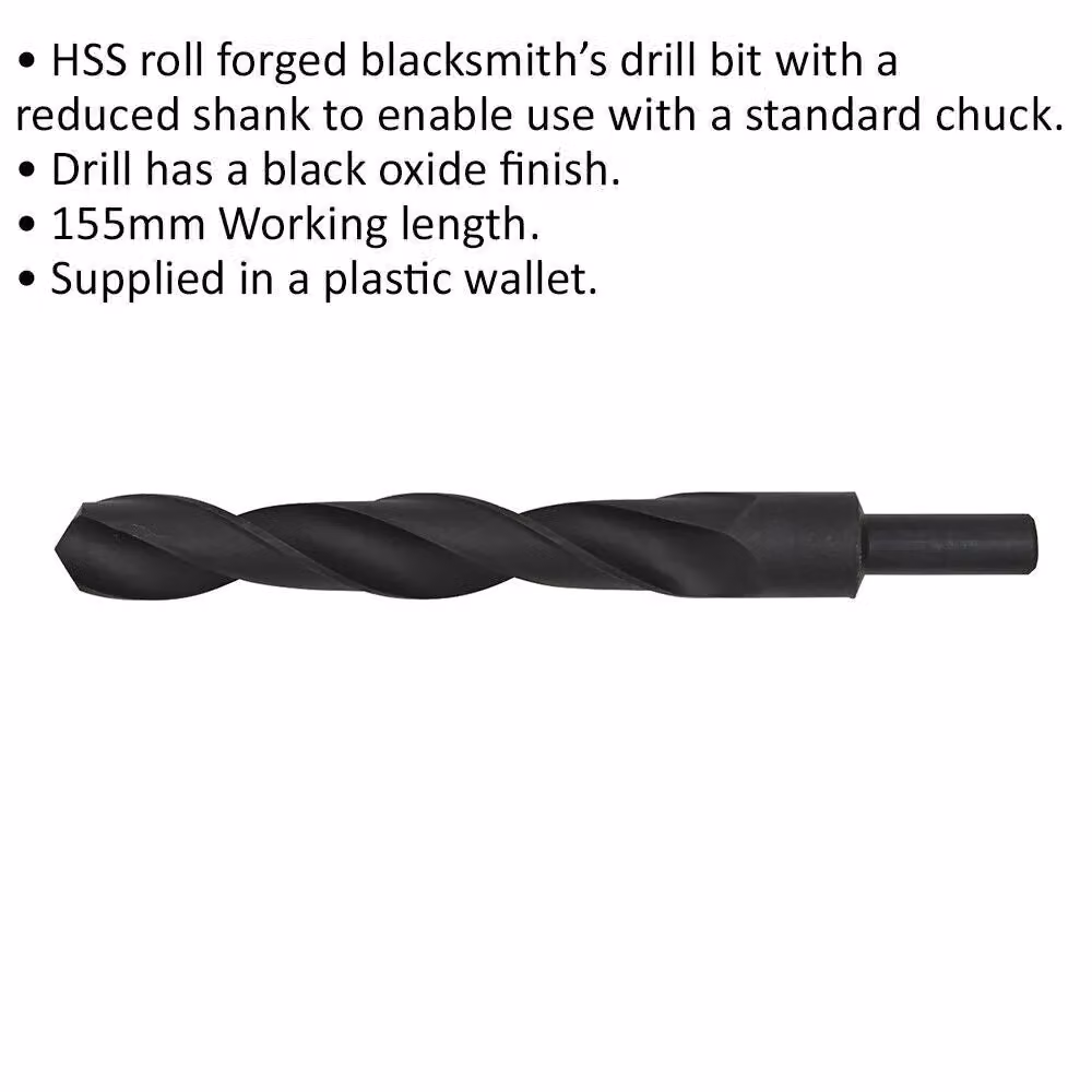 Loops HSS Roll Forged Blacksmith Twist Drill Bit, Black, Diameter: 22.5 mm – 2