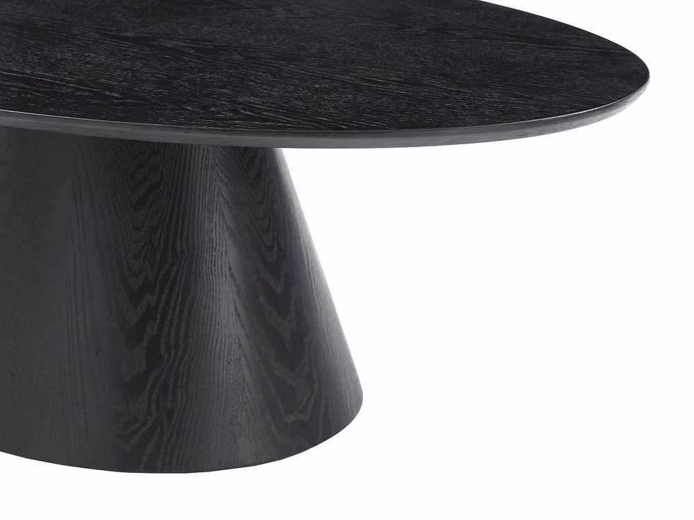 Vente-unique ANTELADA Modern Oval MDF Coffee Table in Black, W/D/H: 100 x 60 x 40 cm – 3