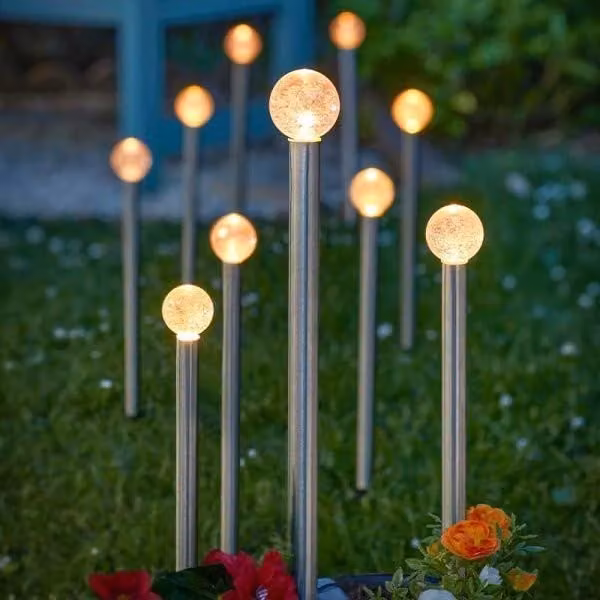 Marco Paul 10-Pack Solar Glowball Sphere Stake Lights in White – 1