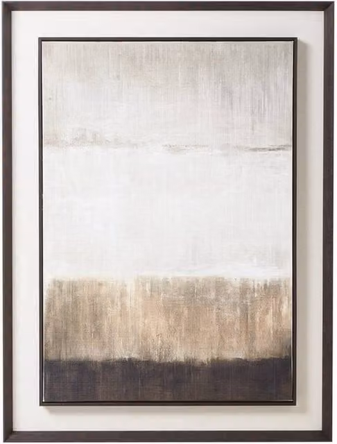 Lemon Pavilion Furniture and Decor Large Moderno Abstract Painting on Linen, Brown, W: 90 cm, H: 120 cm – 1