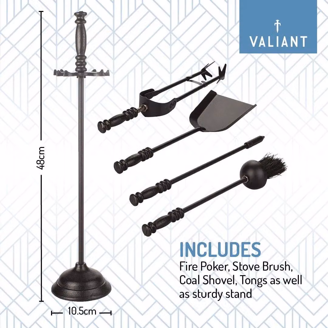 Valiant 5-Piece Fireside Companion Tool Set in Black – 3