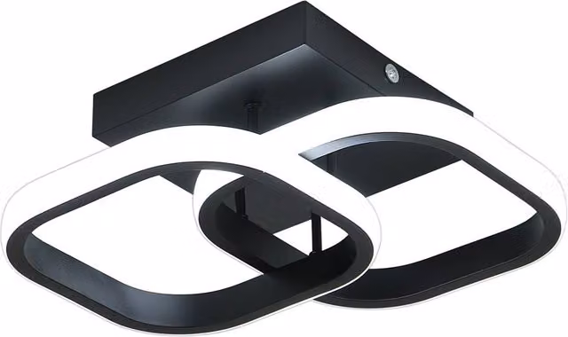 Goeco Modern Square LED Ceiling Light, 22 W, Black