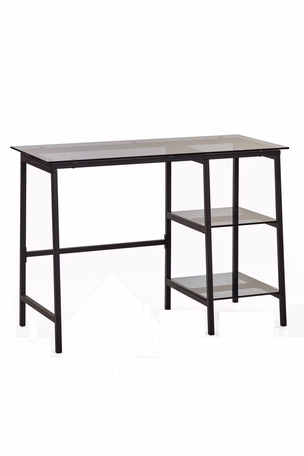 Julian Bowen Chicago Minimalist Writing Desk with Black and Transparent Glass Top – 2