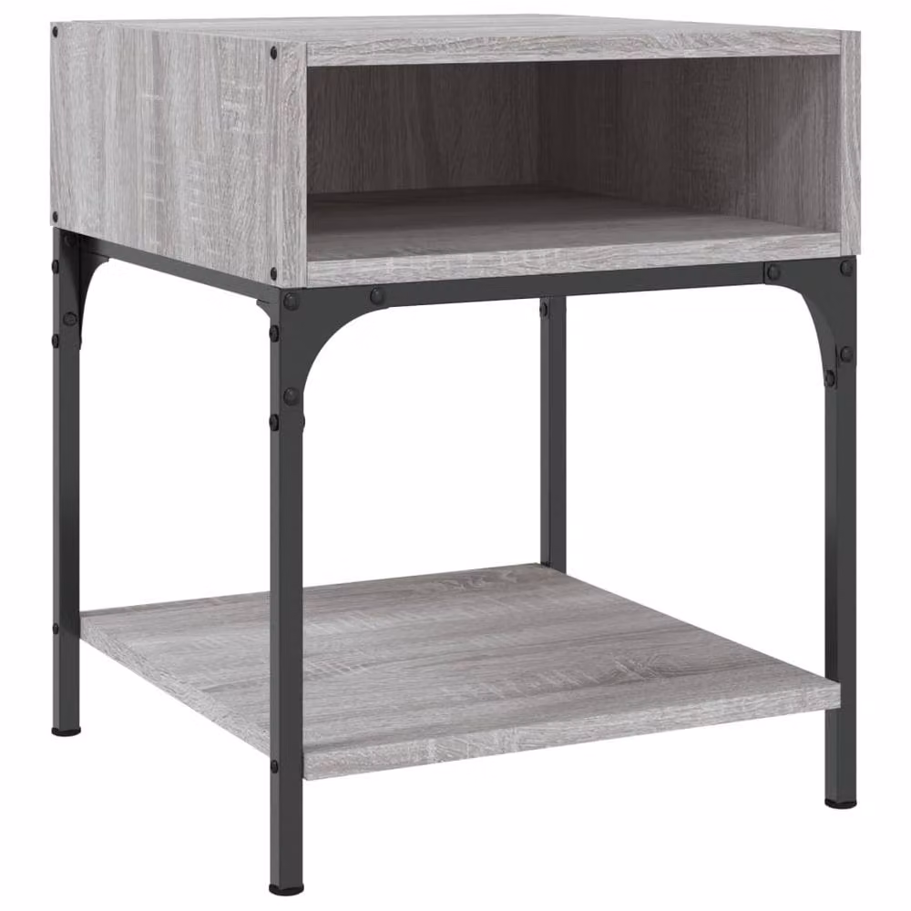 Berkfield Home Set of 2 Grey Sonoma Bedside Tables in Engineered Wood, W: 40 cm, D: 41 cm, H: 50 cm – 3