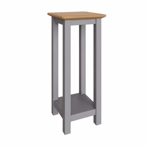 FWStyle Dove Grey End Side Table with Oak Top, W/D/H: 55 x 27 x 24 cm – 1