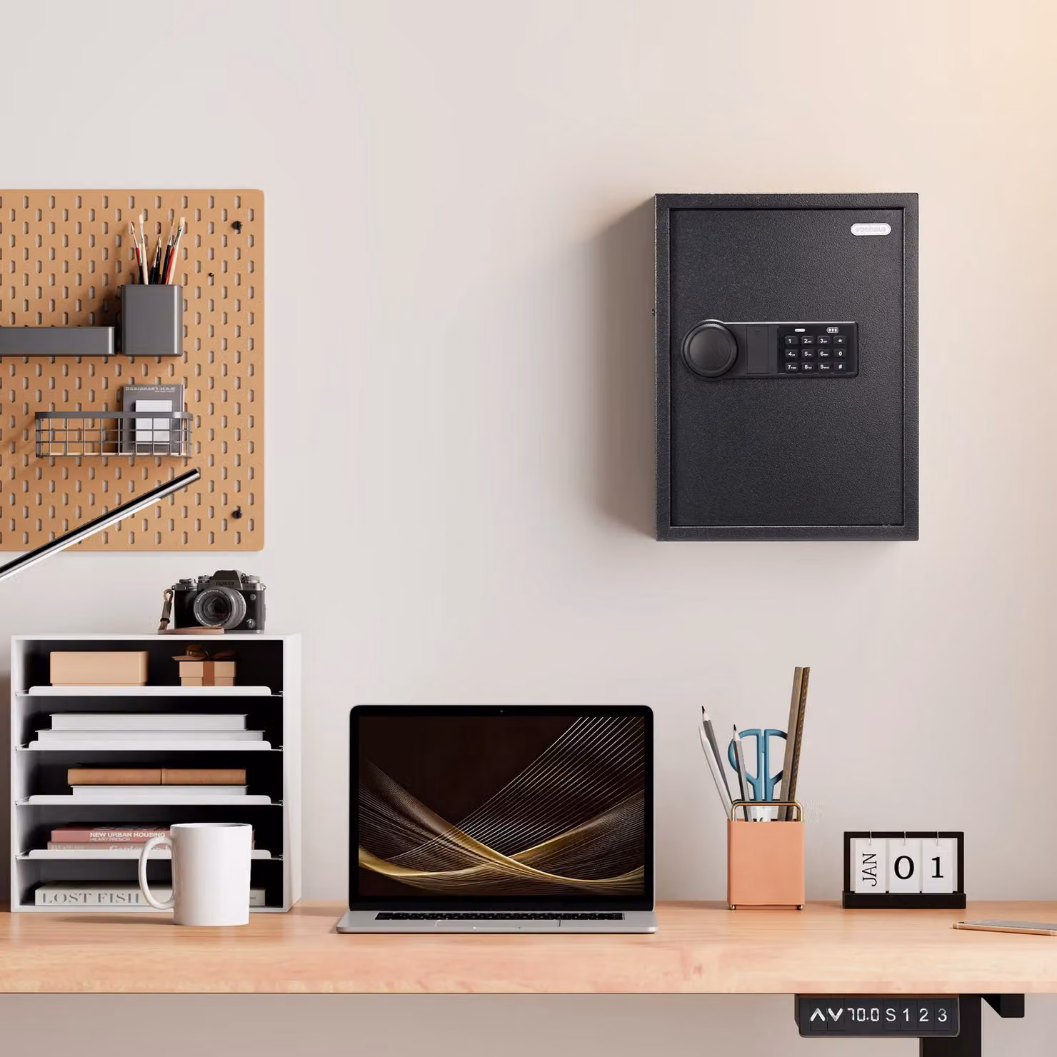 VonHaus Combination Wall Mounted Key Safe, Black, H: 39.0 cm x W: 29.5 cm x D: 12.5 cm – 6