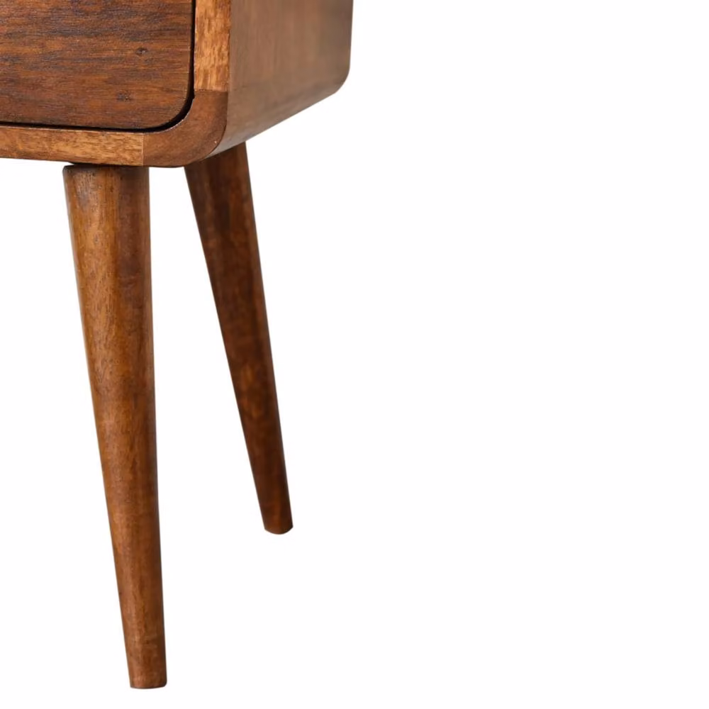 Wyld Haus Venzone Mini Mango Wood Bedside Table with 2 Drawers in Brown, W/D/H: 30 x 30 x 55 cm – 6