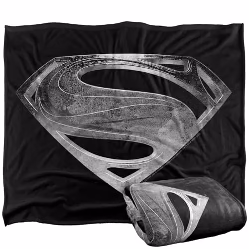 LOGOVISION Justice League Superman Symbol Black Suit Super Soft Fleece Throw Blanket, W: 152 cm, D: 127 cm