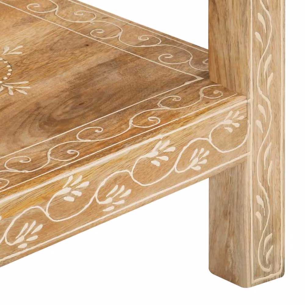 Berkfield Home Solid Mango Wood Console Table in Brown, W/D/H: 80 x 35 x 74 cm – 2