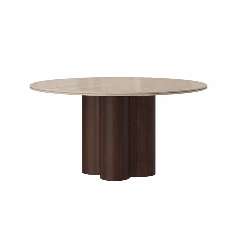 Dome Deco ASELA Round Marble Dining Table in Beige