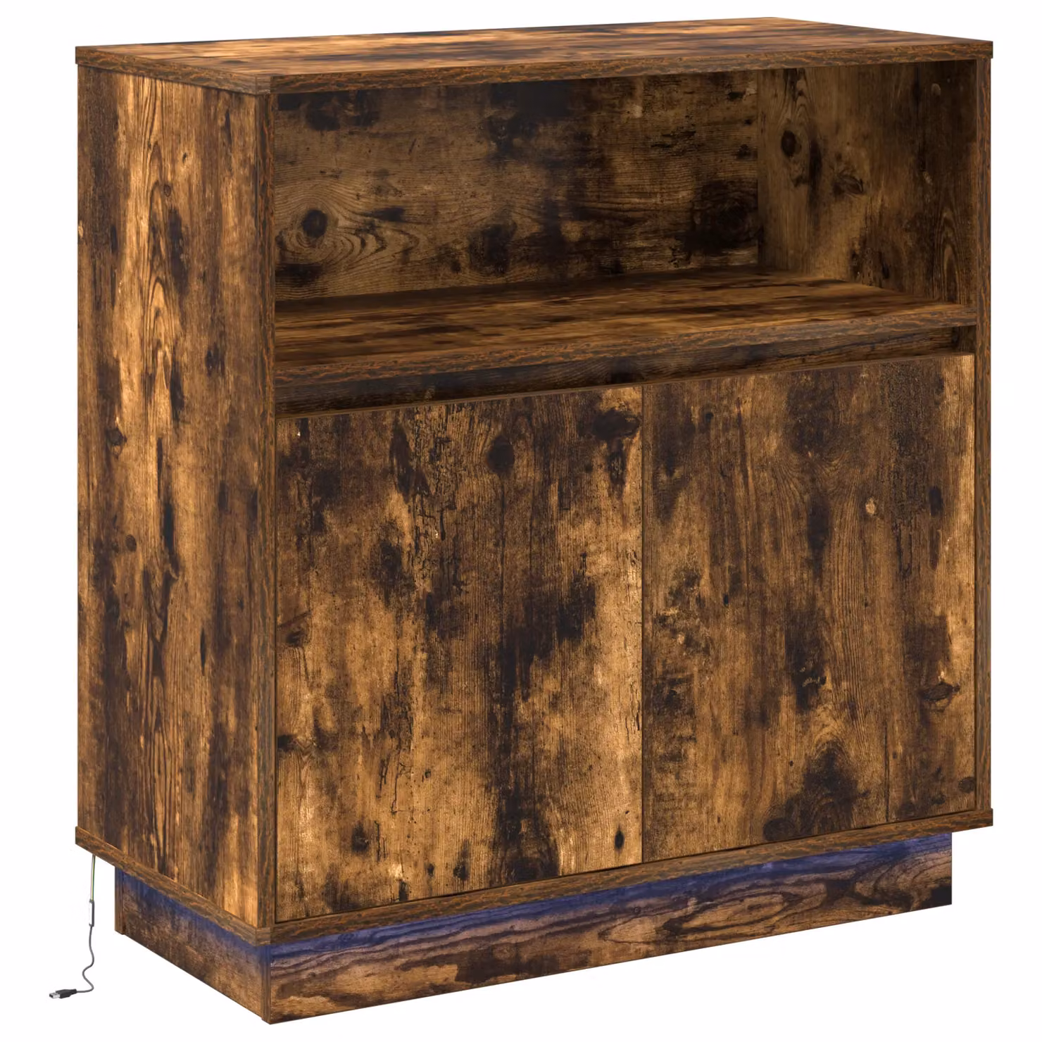 Berkfield Home Modern Sideboard with Integrated LED Lighting in Smoked Brown Oak, W/D/H: 75 x 34.5 x 71 cm – 2