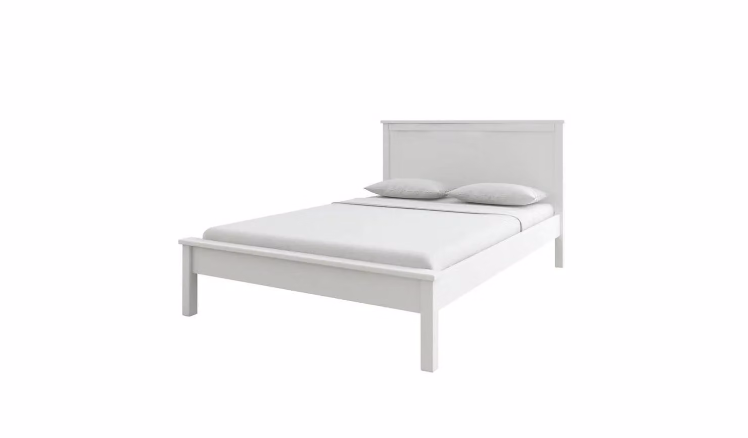 Brooklyn Double Wooden Bed Frame in White
