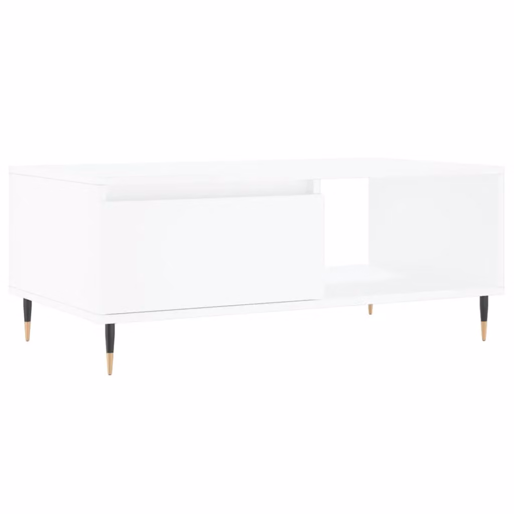 Berkfield Home Modern White Rectangular Coffee Table W/D/H: 90 x 50 x 36.5 cm – 2
