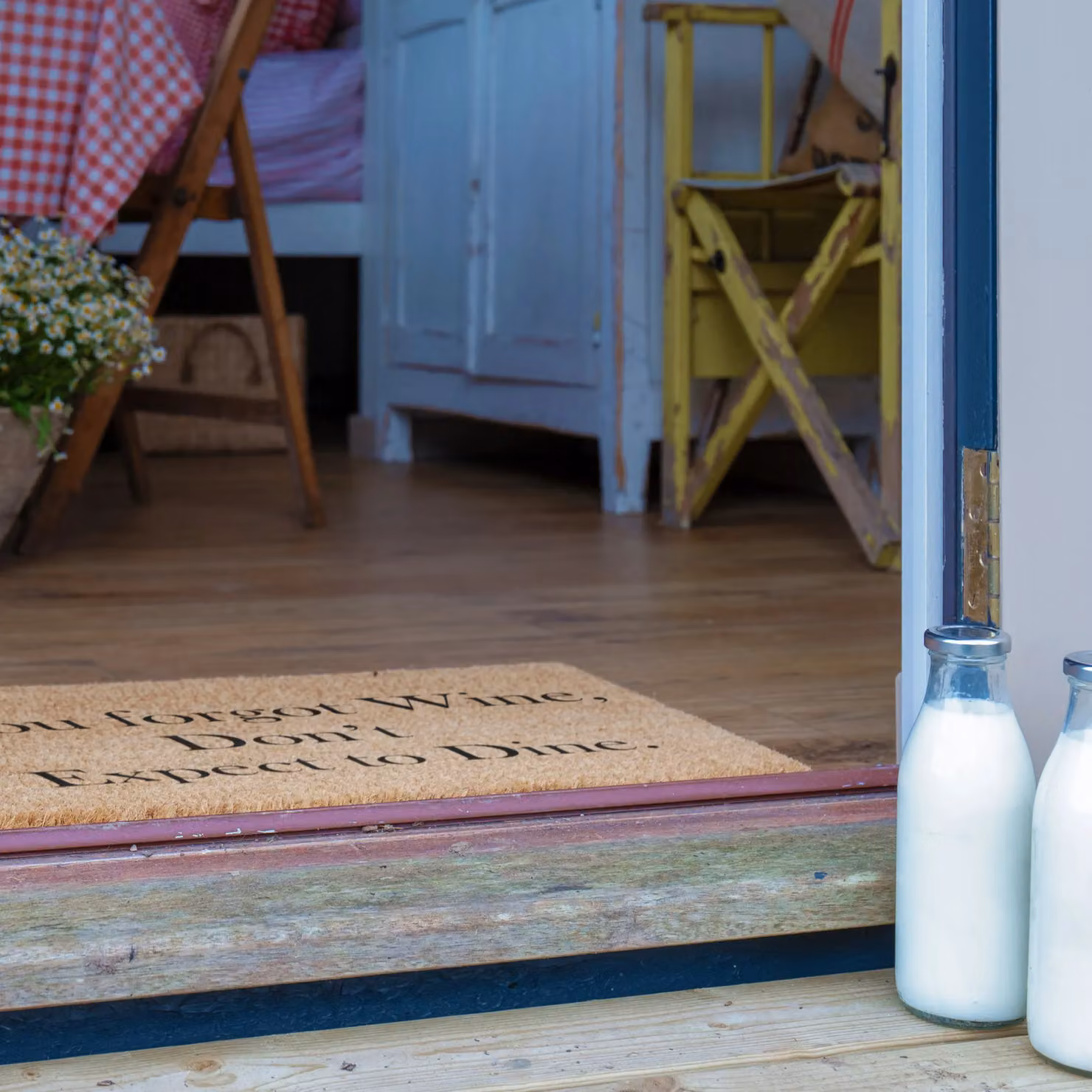 Artsy Mats If You Forgot Wine Don't Expect To Dine Doormat in Black, W: 60 cm, D: 40 cm – 2